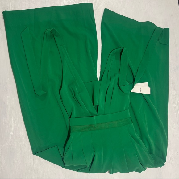 ME+EM Green 2-In-1 Wide-Leg Jumpsuit + Bandeau in Modern Crepe NWT - Picture 9 of 10